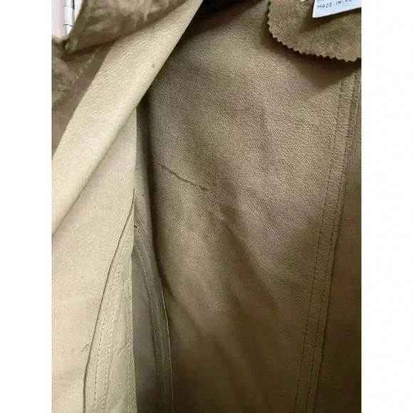 Vintage Telluride Clothing Co Leather Suede blouse Short Sleeve M Tan Button-up - Picture 9 of 13